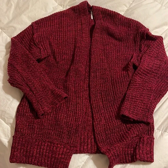 Free People High Hopes Cardigan-Burgundy/Red - Picture 3 of 9